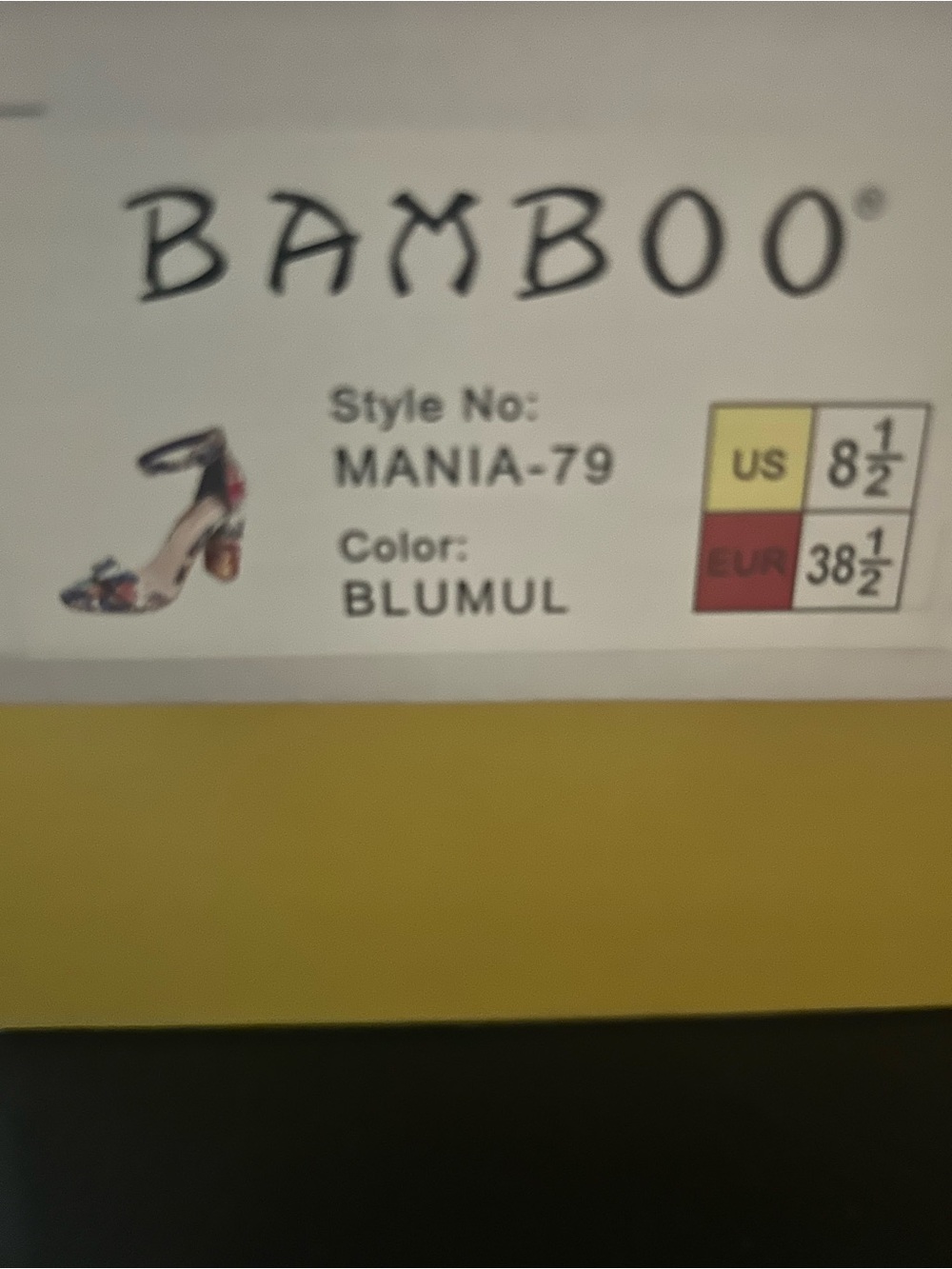 BAMBOO Mania-79 Floral Ankle-Strap Heel in Blue Multi